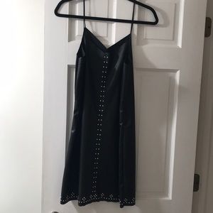 BLANKNYC Studded Vegan Leather Slip Dress
